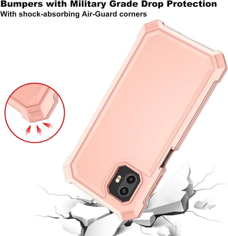 Ailiber حافظة لجهاز سامسونج جالكسي XCover 7 Pro مع واقي شاشة، حافظة هاتف XCover7 Pro بطبقتين، زوايا مقاومة للصدمات، حافة TPU، سيليكون رقيق، غلاف واقي متين - وردي ذهبي - Image 4